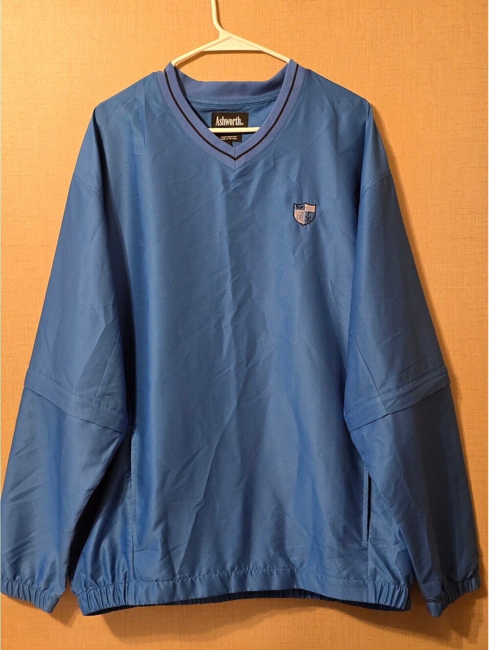 Vintage Ashworth Convertible Sleeve Golf Windbreaker Jacket Light Blue XL